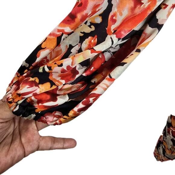 Julia Jordan Belted Faux Wrap Mini Dress Ballon Sleeve Party Floral Cocktail 6 - Picture 10 of 13